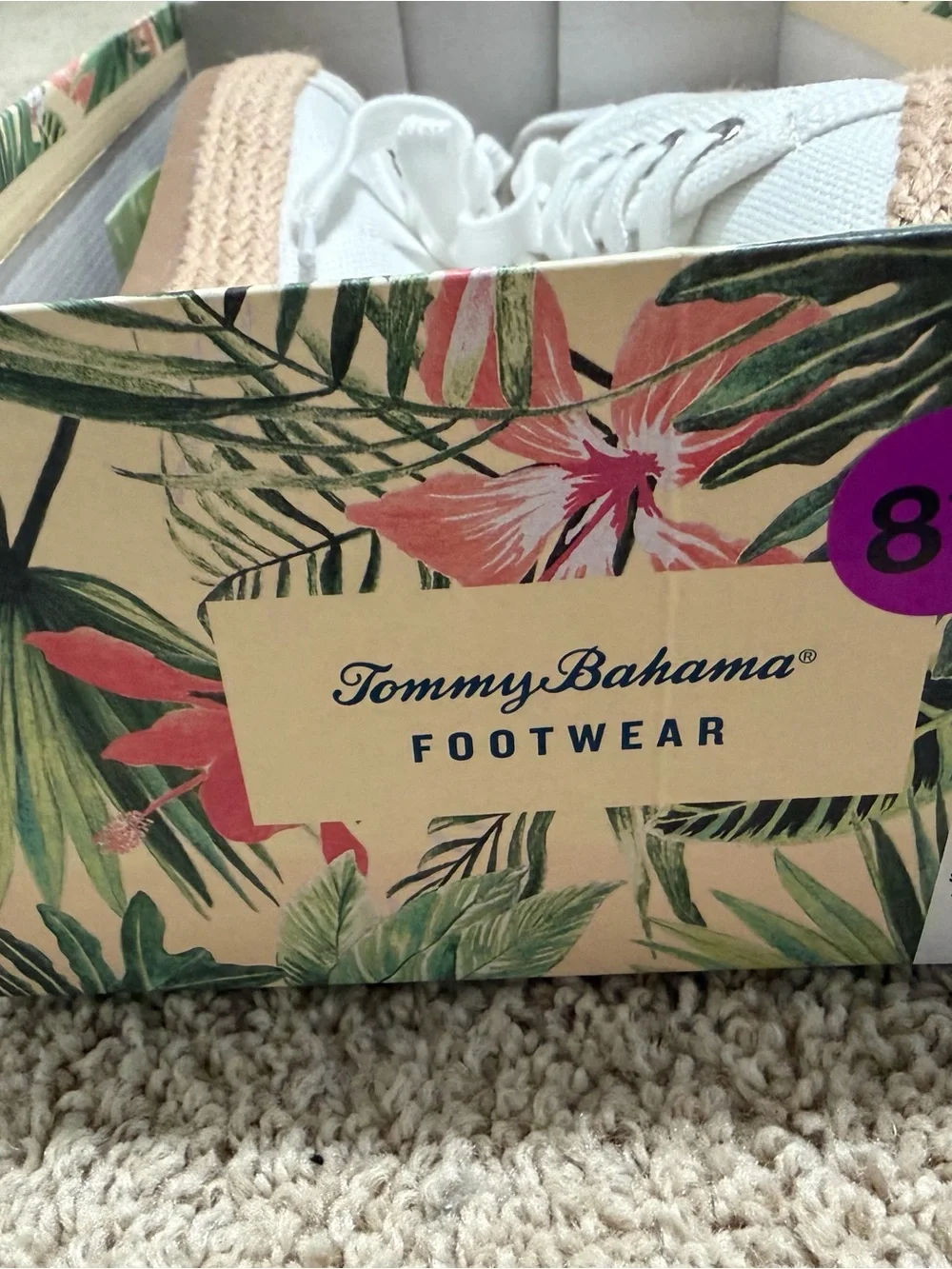 Tommy Bahama White Canvas Espadrille Sneakers with Rope Trim